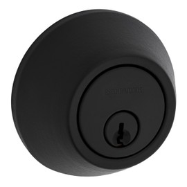 Weiser Safelock Matte Black Round Deadbolt Lock, ANSI/BHMA Grade 3 Certified Front Door Lock, Exterior Door Lock with Key, Traditional Door Locks for Entry Door