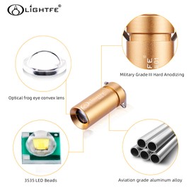 LIGHTFE MINI01 keychain flashlight mini keychain light is light, small, and bright (Mini01-Gold)