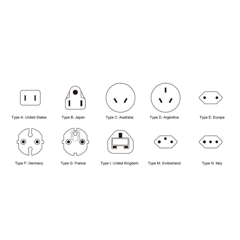 International Power Adapter Travel Plug with 4 USB Ports for