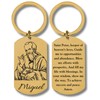 Saint Peter, Abundance Prayer, Stainless Steel Rectangular Engraved Keychain