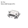 sourcing map Micro USB Female Connector, 5-Pin DIP 180 Degree,