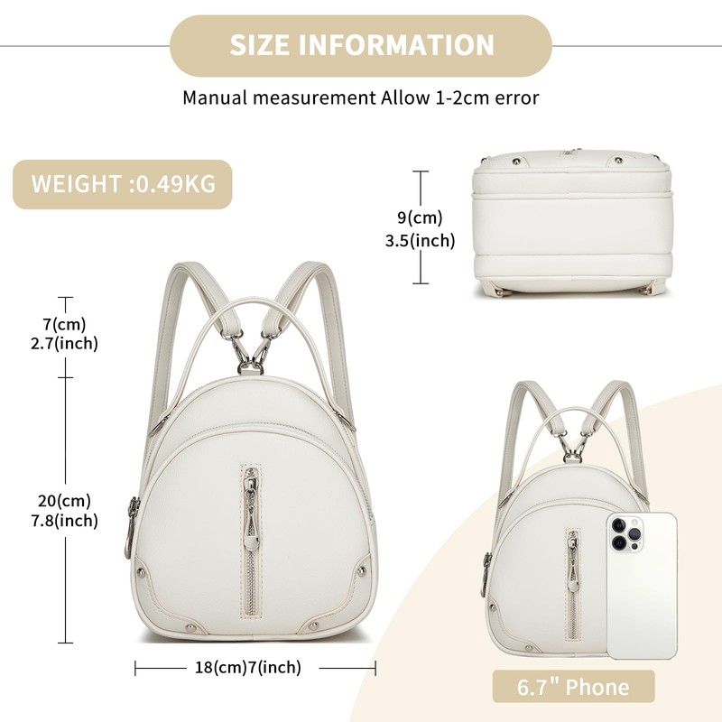 Miss Lulu Waterproof PU Leather Women's Backpack - Lightweight Small