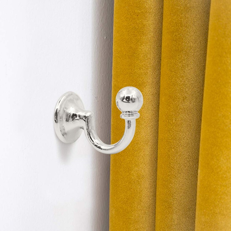 Geluode 8 Pcs Metal Curtain Holdbacks, Curtain Tieback Hooks Metal