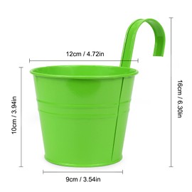 RIOGOO Flower Pots Hanging Flower Pots, Garden Pots Balcony Planters Metal Bucket Flower Holders - Detachable Hook (8 PCS) (Medium)