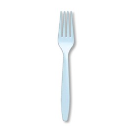 Creative Converting Touch of Color Plastic Forks, 7", Pastel Blue