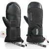 devembr Ski Mittens with Wrist Guards, Snowboarding Mittens Touchscreen, Snow