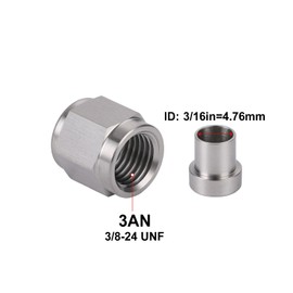 Podavelle 3AN Hardline Stainless Steel Tube Nut and Sleeve Fitting for 3/16" OD Tubing, 2 Sets