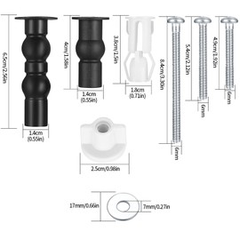 4Pcs Toilet Seat Screws Assortment, Toilet Seat Expanding Rubber Fittings WC Blind Hole Fixings Top Nuts Screw Kit
