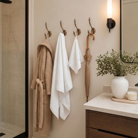 Ruiziiz Towel Hooks wall Hooks Heavy Duty Rust Resistant Wall Hooks, Decorative Bathroom Hooks for Towels Robes Bags Purses Hats, Wall Mounted Organization Hooks for Bedroom Bathroom Home