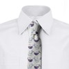 Ambesonne Men's Tie, Smiling Whales with Bubbles, 3.7", Violet Blue