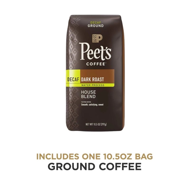 Peet’s Decaf Decaffeinated 2025 Peet's-Decaf House Blend Ground Bean Coffee