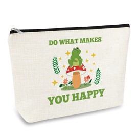 Frog Gifts for Women Frog Lover Makeup Bag Inspirational Gift for Her Daughter Sister Bestie Animal Themed Cosmetic Bag Christmas Birthday Graduation Present Travel Toiletry Pouch Animal Lovers Gift