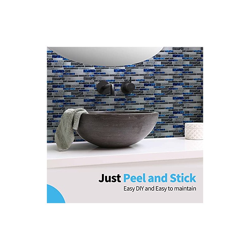 Art3d 10-Sheet Premium Self-Adhesive Kitchen Backsplash Tiles in Marble,30 *