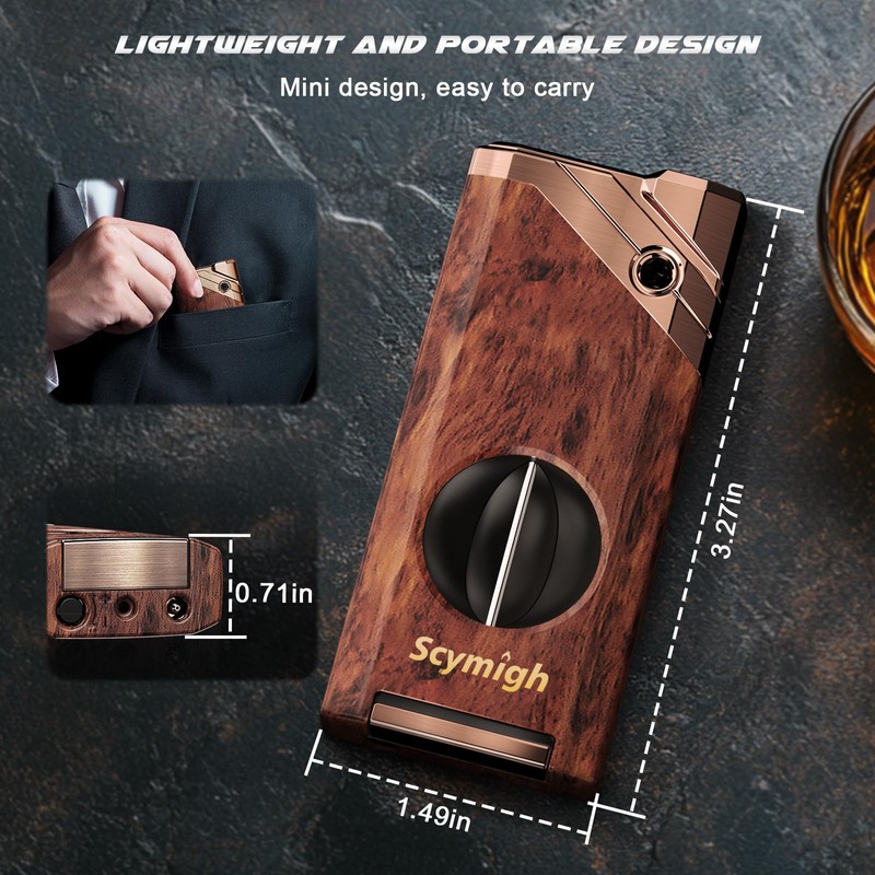 All-in-one Torch Lighter with Tool, Holder, Windproof Flame, Refillable Butane