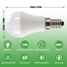 XINFUFEIMING E14 LED Ultra Bright Energy-Saving Bulb, 5 W Bulb Replacement for 40 W Bulb, G45/P45 Energy Saving Bulb 60 W Halogen Bulb Replaced, Cool White 780 LM Not Dimmable 6500 K, Pack of 10