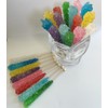 Classic Rock Candy Sticks, Sugar Rock Crystal Lollipops, Individually Wrapped