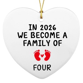 New Mom and Dad Gifts New Parents Gifts for Couples Pregnancy Announcement for Grandparents Expecting Mom Dad Gift Baby Announcement Idea in 2026 We Become a Family of Four Christmas Ornaments