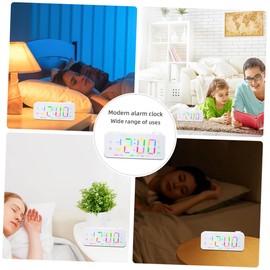 SEWACC 1 Set Large LED Digital Alarm Clock with Wireless Charging High Definition Display Multifunction for Bedroom Office Portable Design Silent Operation Temperature Alarm Function