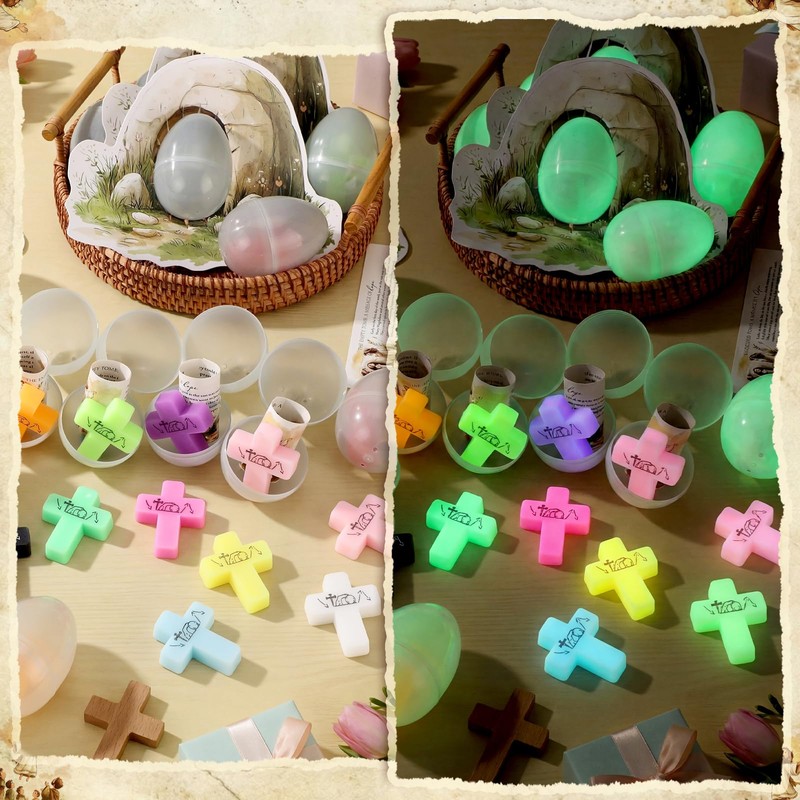 12 Sets Christian Easter Basket Stuffers Resurrection Bulk Easter Eggs