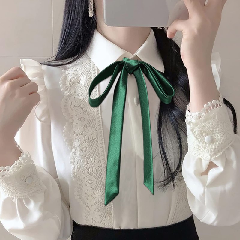 Mantieqingway Bow Tie for Women, Satin Ribbon Girls Self-tie Bowtie