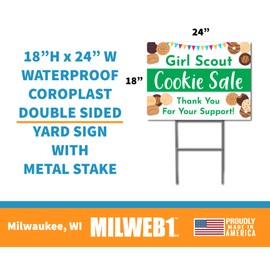 Girl Scout Cookie Sale - Yard Sign with Metal Stakes