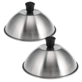 bremermann Burger Cover Set // Each 16 cm // Grill Cover Melting Bell Burger Cover // Stainless Steel (Stainless Steel, Set of 2)