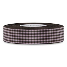 Checked Taffeta Ribbon - Brown/Pink (1 1/2")
