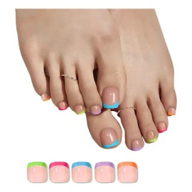 150 Unidades Press On Francés Pedicura Uñas Postizas Para Pi