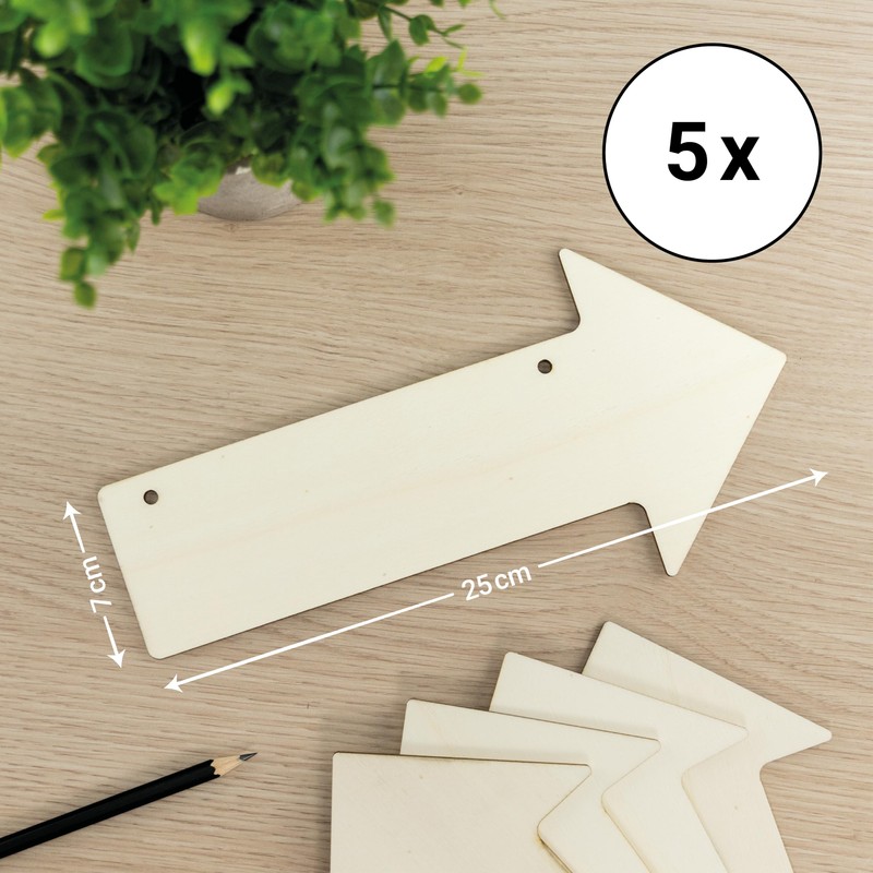 Wooden Sign Arrow Sign Sign 27 x 13 cm Pack