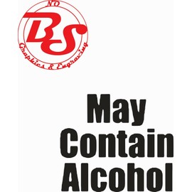 noBS Graphics 2x MAY CONTAIN ALCOHOL Funny Tumbler Cup Glass Bottle Vinyl Decals FIT yeti noBS