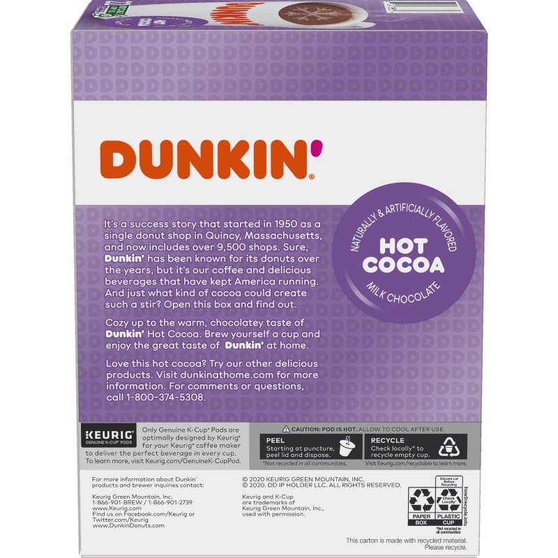 Dunkin' Donuts Dunkin Donuts Hot Cocoa K Cup Pack of