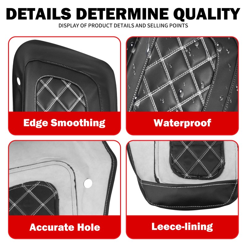 HDBUBALUS White Hard Saddle Bag Lid Bra Covers For Harley