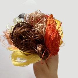 levylisa 12 Skeins Mulberry Silk Floss Embroidery Thread Floss-Cross Stitch Threads China Silk Woven Jewelry Threads DIY Sewing Kits (Red/Yellow/Brown Gradient)