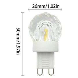 G9 2W LED Bulb Mini Globe Crystal Light (20W Equivalent) G9 Bi Pin Base Chandeliers Light Glass Cob Decorative Light Bulb for Home Lighting Ceiling Fan Warm White 3000K AC110V Dimmable 6 Pack