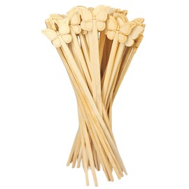 Cute Butterfly Style Bamboo Skewers (4.7", 50 Pieces) - Wooden Skewers for Kebab, Shish Kabob & Cocktail Picks