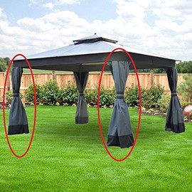 Garden Winds Replacement Privacy Curtain Set for The Allen Roth Finial Gazebo - 350