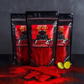 Spicy Fire Beef Jerky (Carne Seca) – Bold, Flavorful, and Extra Hot Dried Meat Snack Made with Premium Cuts for the Ultimate Spicy Snack Experience
