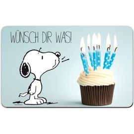 Peanuts Snoopy Collection - Board with Lettering “Wünsch dir was!”, 23.5 x 14.5 cm