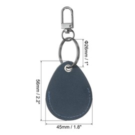 PATIKIL Leather Key Fob, 2 Pack Leather Key Fobs with Key Rings DIY Keychain Holder for Home Office Keys ID Key Cards Air Tags, Navy Blue