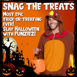 Silver Lilly Turkey Costume - Adult Thanksgiving Pajamas - Cosplay - (Brown, Medium)