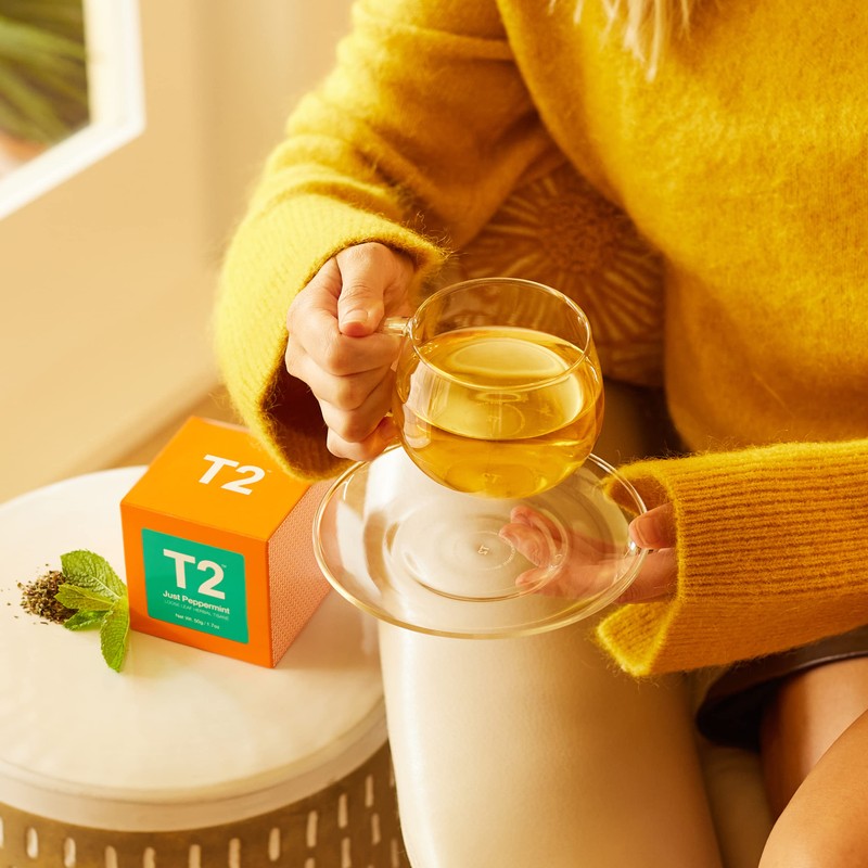 T2 Tea Just Peppermint Loose Leaf Herbal Tea in Box,