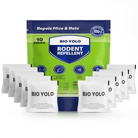 BIO YOLO Rodent Repellent Pouches – Peppermint Oil, Plant-Powered – Repels Mice, Rats & Squirrels, Mouse Repellent– Protects Indoor, Car, RV, Boat, Garage & Cabin – 10 Pouches
