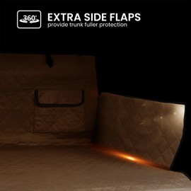 NESTROAD SUV Cargo Liner for Dogs, Waterproof Dog Trunk Cargo Cover Mat for Backseat,Nonslip Dog Seat Cover with Side Walls Protector and Bumper Flap for SUVs and Trucks,Universal Size,80"×88",Brown