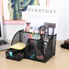 Desk Organiser, Mesh Metal Pen Holder, Black, Office Organiser with