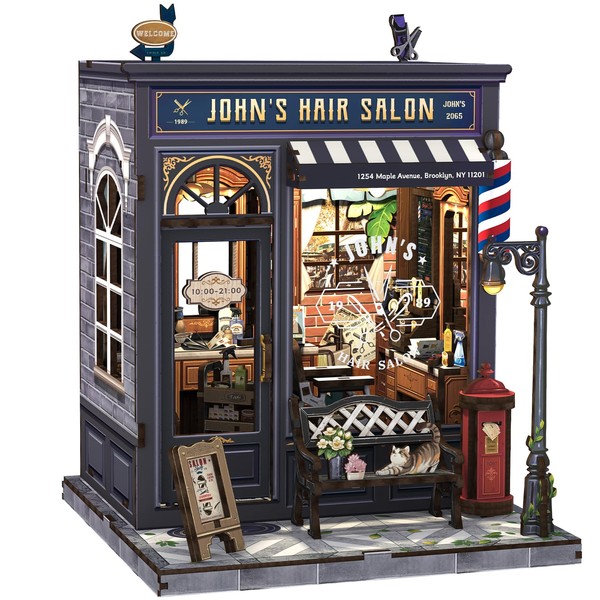 CUTEBEE Book Nook Kit - Miniature Dollhouse with LED Lighting,