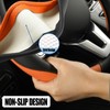 Binsheo Microfiber Leather D Shaped Steering Wheel Cover, Breathable, Anti
