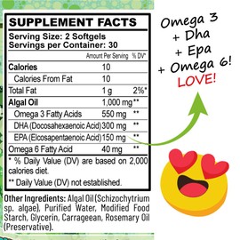 Vegan Omega 3 Algae Oil with DHA EPA The Fish-Less Oil Blend