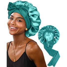 YANIBEST YANIBEST Satin Bonnet Silk Bonnet for Sleeping Double Layer Adjustable Hair Bonnet for Women Men for Curly Natural Hair with Tie Band