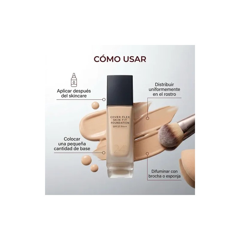 B.o.m. Cover Flex Skin Fit Foundation Base De Maquillaje