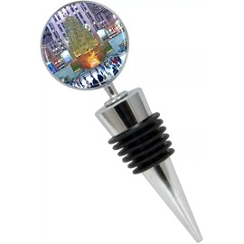 City Souvenirs Rockefeller Center Tree Wine Bottle Stopper in Gift Box NYC Souvenir